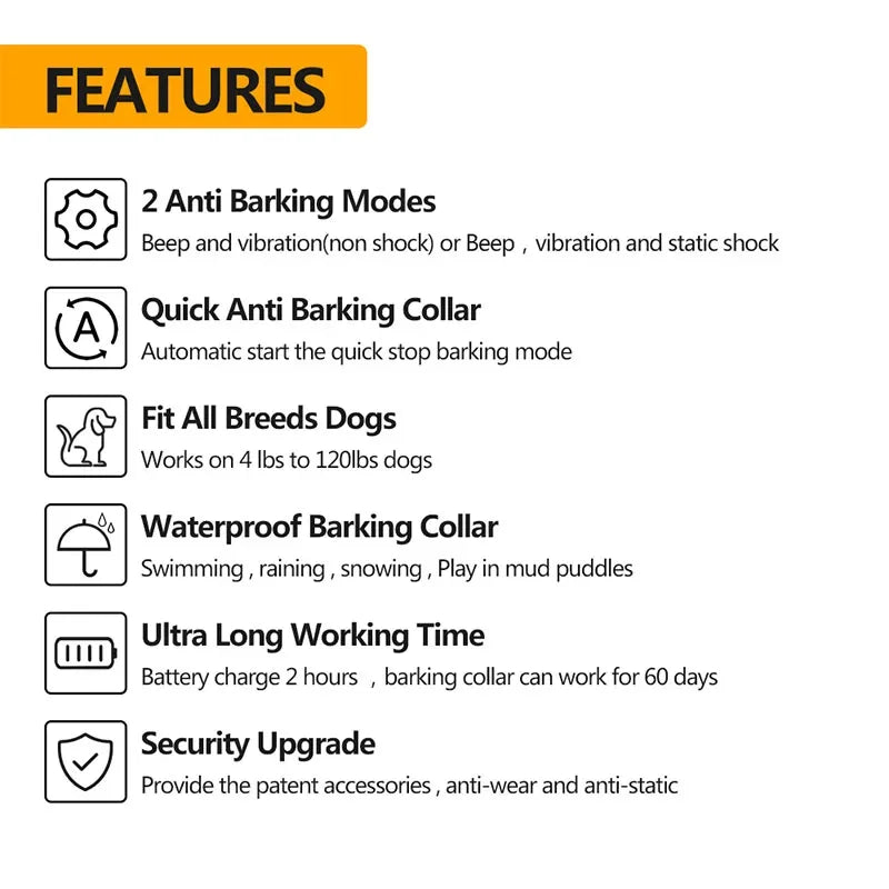 Pet Anti Bark Training Device  Automatic  Collar for Small  Dog Working Modes Choose