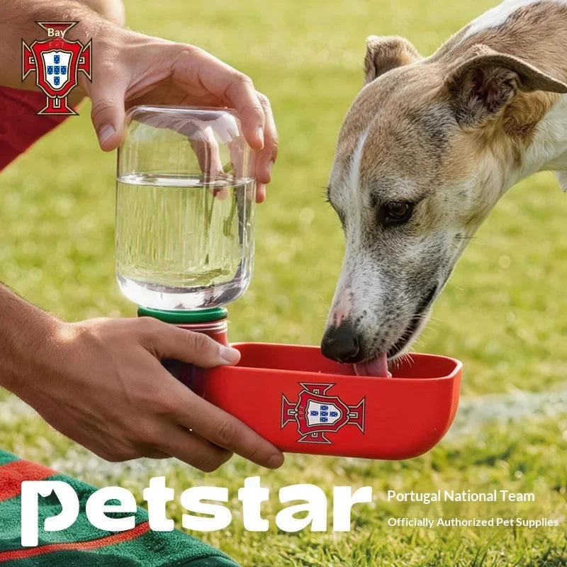 Portuguese football team pet dog and cat drinking bowl outdoor travel leak-proof puppy water fountain pug Chihuahua Labrador