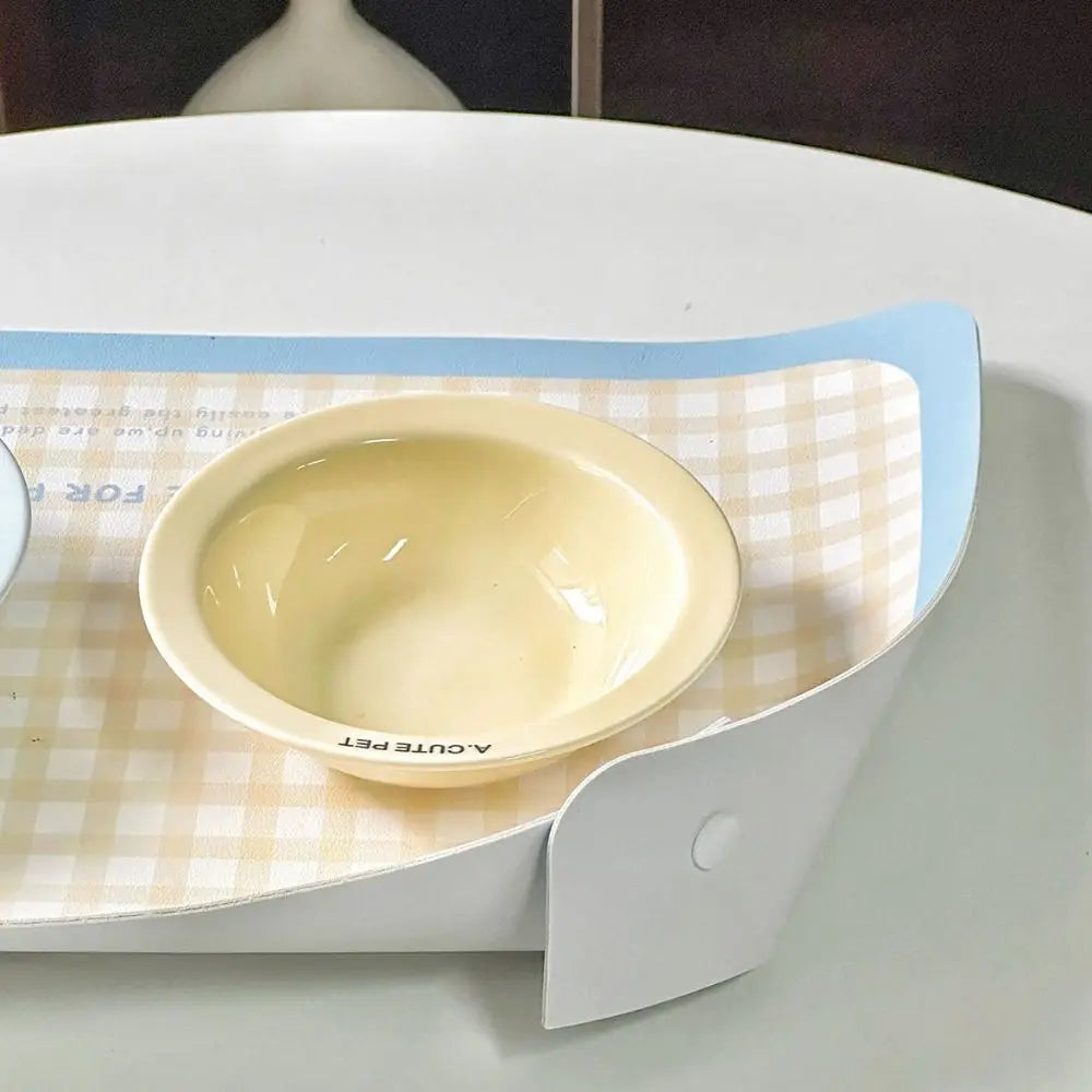 Pet Supplies PU Leather Pet Anti Spill Placemat Waterproof Folding Dog Food Pad Oil Resistant Anti Slip Cat Bowl Mat Puppy