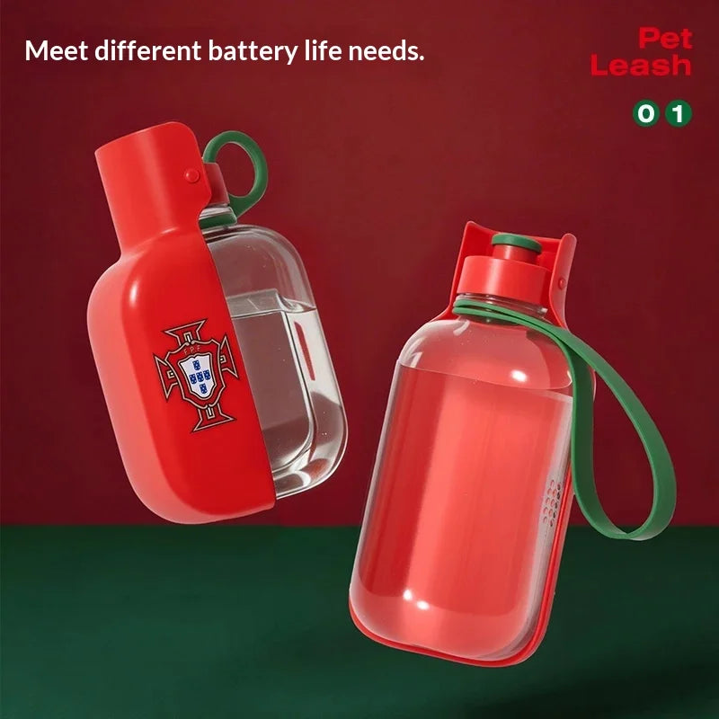Portuguese football team pet dog and cat drinking bowl outdoor travel leak-proof puppy water fountain pug Chihuahua Labrador