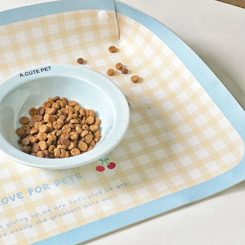 Pet Supplies PU Leather Pet Anti Spill Placemat Waterproof Folding Dog Food Pad Oil Resistant Anti Slip Cat Bowl Mat Puppy