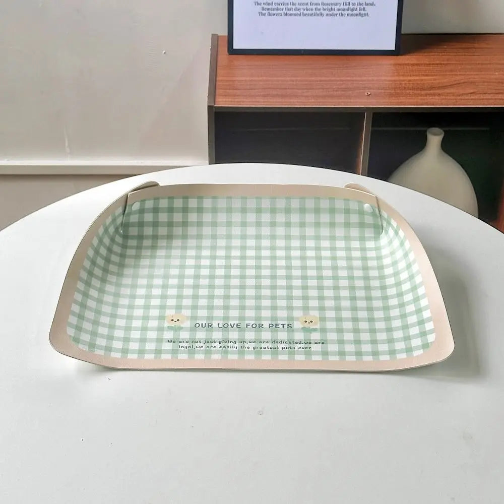 Pet Supplies PU Leather Pet Anti Spill Placemat Waterproof Folding Dog Food Pad Oil Resistant Anti Slip Cat Bowl Mat Puppy