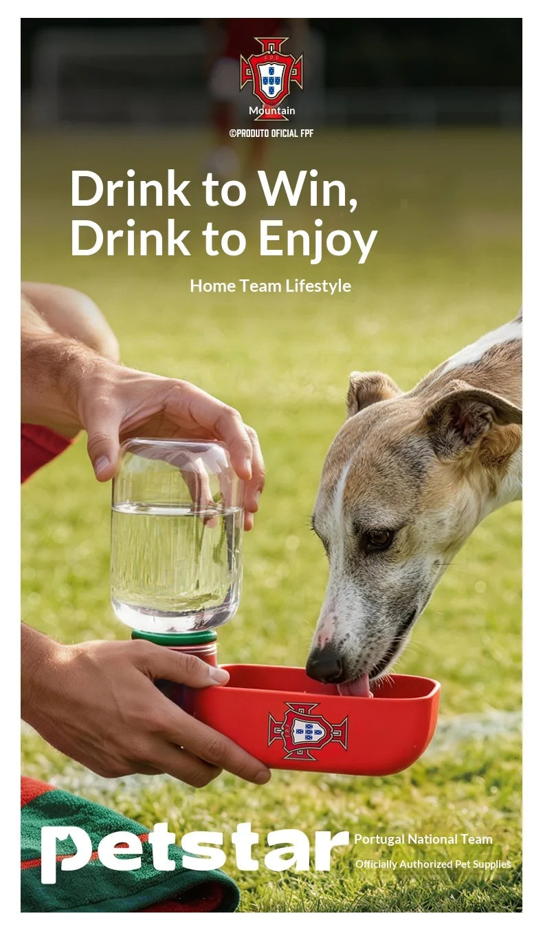 Portuguese football team pet dog and cat drinking bowl outdoor travel leak-proof puppy water fountain pug Chihuahua Labrador